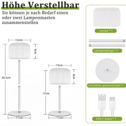 ZMH Lampe De Bureau Tactile à Intensité Variable LED 1.9w 3000k - 6500k Moderne Design