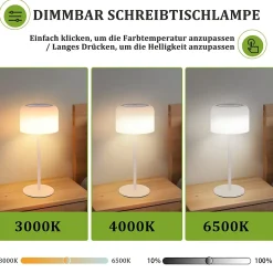 ZMH Lampe De Bureau Tactile à Intensité Variable LED 1.9w 3000k - 6500k Moderne Design