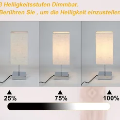 ZMH Lampe De Bureau Touch Dimmable Rétro Veilleuse E27