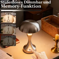 ZMH Lampe De Chevet Sans Fil à LED, Tactile, Intensité Variable, Style Rétro Vintage