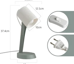 ZMH Lampe De Table De Style Campagnard Moderne Avec Câble De Salon Avec Interrupteur à Bascule