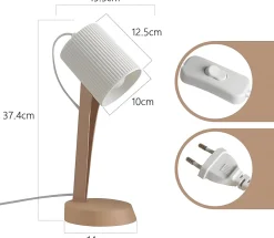 ZMH Lampe De Table De Style Campagnard Moderne Avec Câble De Salon Avec Interrupteur à Bascule