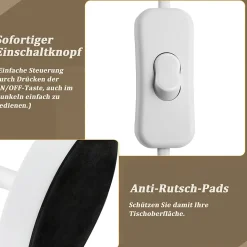 ZMH Lampe De Table Douille E27 Lampe De Chevet Chambre Moderne Abat-jour Blanc Lampe De Chevet Table