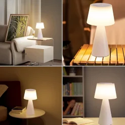 ZMH Lampe De Table LED Sans Fil 3600 Mha à Intensité Variable, Lampe De Salon Moderne à Piles