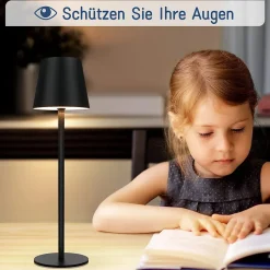 ZMH Lampe De Table LED Sans Fil, Lampe De Chevet Tactile à Intensité Variable Ip54