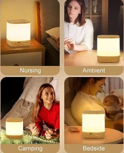 ZMH Lampe De Table LED Tactile à Intensité Variable, Lampe De Chevet Rechargeable Par USB