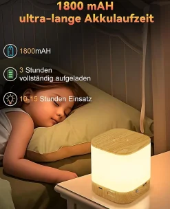 ZMH Lampe De Table LED Tactile à Intensité Variable, Lampe De Chevet Rechargeable Par USB