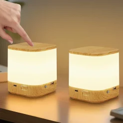 ZMH Lampe De Table LED Tactile à Intensité Variable, Lampe De Chevet Rechargeable Par USB