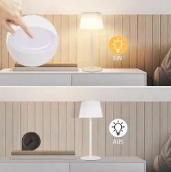 ZMH Lampe De Table LED Tactile à Intensité Variable Table Moderne Avec Batterie