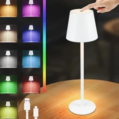ZMH Lampe De Table Sans Fil Variable Rgb Whonzimmer Ip54 Lampe De Lit USB Pour Bureau