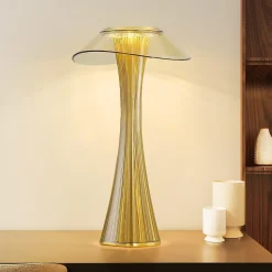 ZMH LED Tischlampe Touch Dimmbar 3000k-4000k-6500k Gold Für Schlafzimmer Wohnzimmer Restaurant Hotel