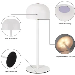 ZMH Lot De 2 Lampes à Poser De Table LED Sans Fil - Lampe Intensité Variable Avec 3 Températures
