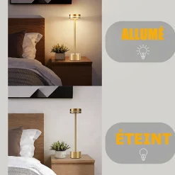 ZMH Lot de 2 lampes à poser de table LED et chevet doré - Tactile à intensité variable USB-C H.31.5 cm