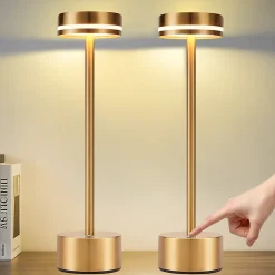 ZMH Lot de 2 lampes à poser de table LED et chevet doré - Tactile à intensité variable USB-C H.31.5 cm