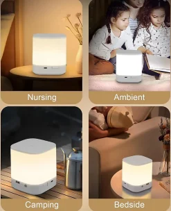 ZMH Lot De 2 Lampes De Table LED Blanches à Intensité Variable