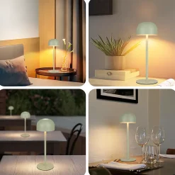 ZMH Lot De 2 Lampes De Table LED Sans Fil Lampe Intensité Variable Avec 3 Températuresverte