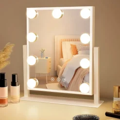 ZMH Miroir De Maquillage Avec Éclairage LED 3 Modes Luminosité Ajustable
