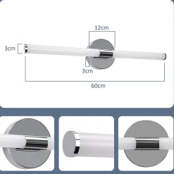 ZMH Miroir De Salle De Bain à LED Blanc 8 W 4 000 K 60 Cm