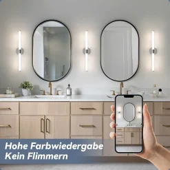 ZMH Miroir De Salle De Bain à LED Blanc 8 W 4 000 K 60 Cm