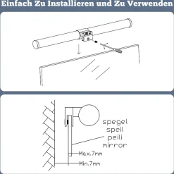 ZMH Miroir Lumineux LED Blanc Moderne 40 Cm 6 W