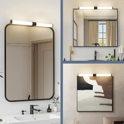 ZMH Salle De Bain Miroir Lumineux LED 40 Cm Lampe De Salle De Bain 6 W Noir