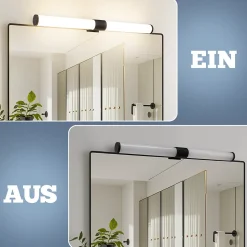 ZMH Salle De Bain Miroir Lumineux LED 40 Cm Lampe De Salle De Bain 6 W Noir