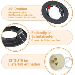 ZMH Spot à Encastrer LED 12 Avec Douille Gu10 Spot LED Halogène