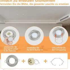 ZMH Spot Encastré LED 6 Avec Douille Gu10 Spot LED Halogène