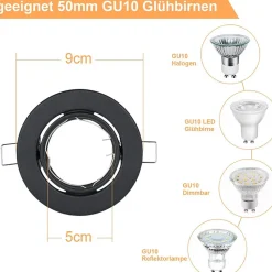 ZMH Spot Encastré LED 6 Avec Douille Gu10 Spot LED Halogène