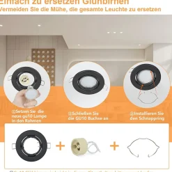 ZMH Spot Encastré LED 6 Avec Douille Gu10 Spot LED Halogène