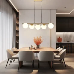 ZMH Suspension Moderne E27 Verre Or Lampe 150cm Vintage