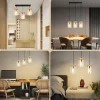 ZMH Suspension Salle à Manger 1/3 Flammes E27 Transparent Suspension Chambre Hôtel