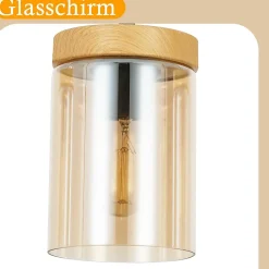 ZMH Suspension Salle à Manger 1/3 Flammes E27 Transparent Suspension Chambre Hôtel