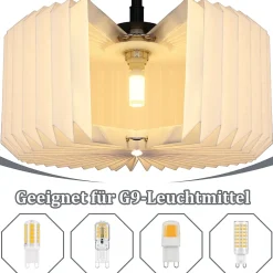 ZMH Suspension Vintage - Abat-jour Papier Blanc 1 Lumière (sans Ampoule)