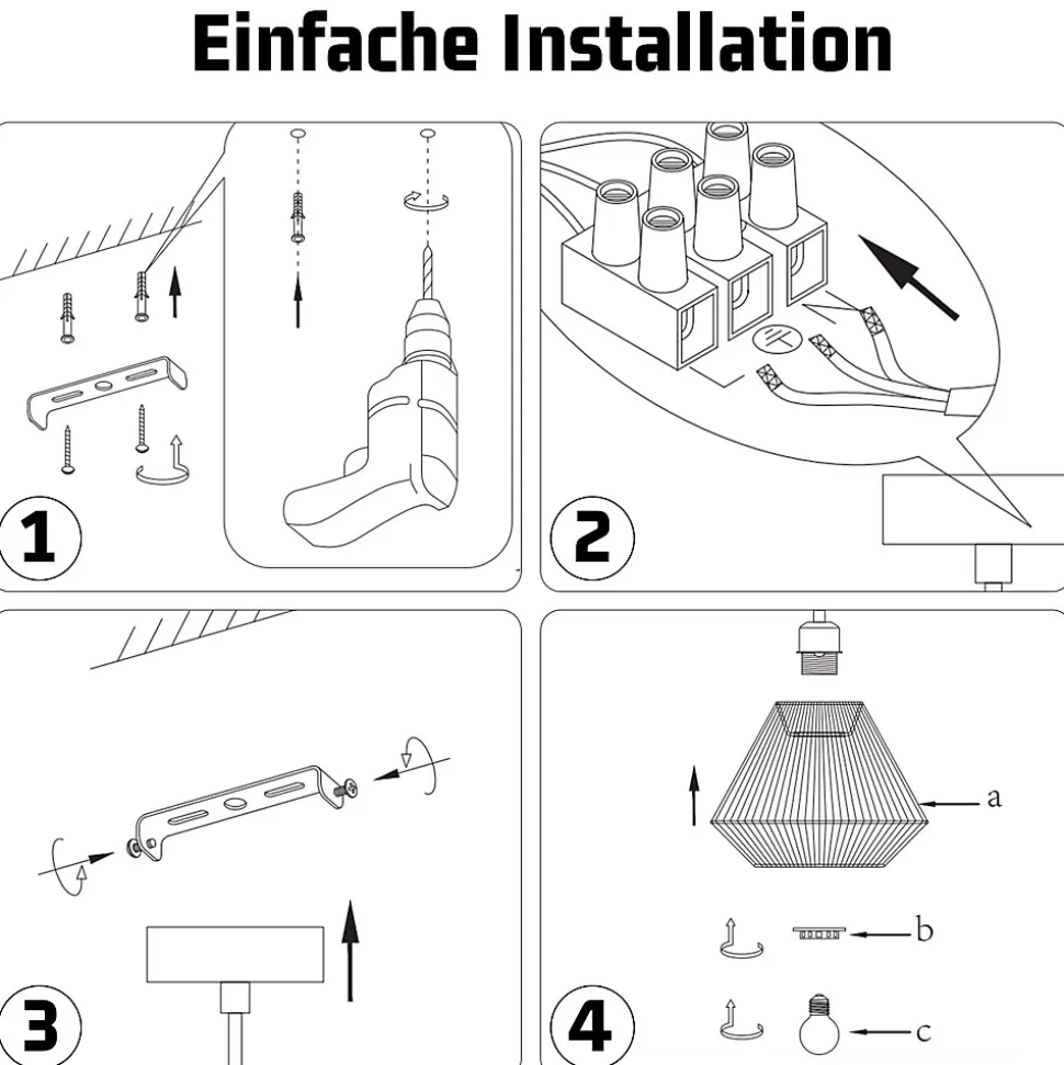 ZMH Suspension Vintage Design En Fer Et Corde De Chanvre Pour Salle à Manger - E27