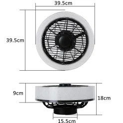 ZMH Ventilateur De Plafond Noir Silencieux Avec Lumière Et Télécommande