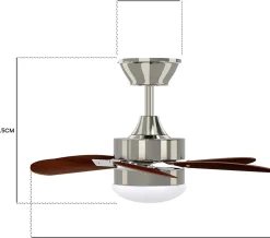 ZMH Ventilateur de plafond avec éclairage 6 Pales- Silencieux Télécommande Été/Hiver ( Sans Ampoule) 75cm