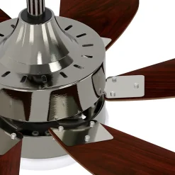 ZMH Ventilateur de plafond avec éclairage 6 Pales- Silencieux Télécommande Été/Hiver ( Sans Ampoule) 75cm