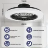 ZMH Ventilateur De Plafond LED Blanc Avec Éclairage - Ventilateur Silencieux 40 W