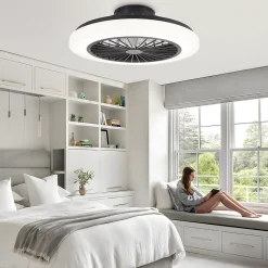 ZMH Ventilateur De Plafond LED Blanc Avec Éclairage - Ventilateur Silencieux 40 W