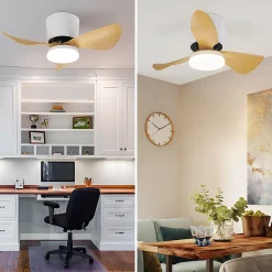 ZMH Ventilateur Plafond LED 70cm - 6 Vitesses 23w Dimmable Télécommande Silencieux Été/hiver