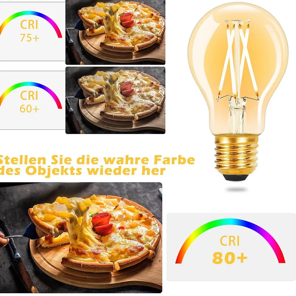 ZMH Ampoule LED A60 Vintage Edison Light Bulb 2700k Chambre à Coucher