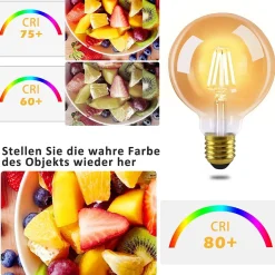 ZMH Ampoule LED Edison LED Vintage - G80 2700k