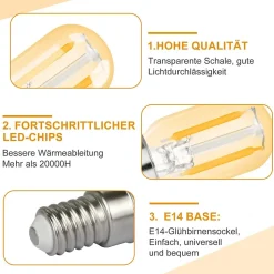 ZMH Ampoules LED E14 Ampoules LED Vintage T22 Ampoules LED Pour Couloir