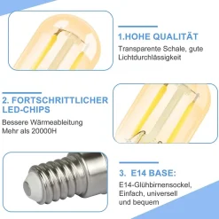 ZMH Ampoules LED E14 Vintage T22 Ampoules LED Pour Couloir