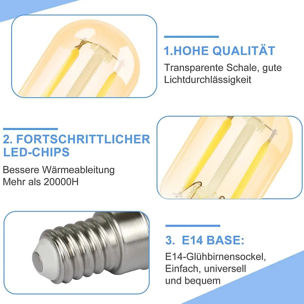 ZMH Ampoules LED E14 Vintage T22 Ampoules LED Pour Couloir