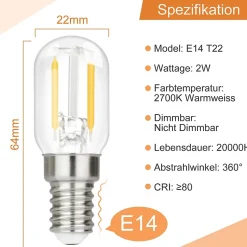 ZMH Ampoules LED E14 Vintage T22 Ampoules LED Pour Couloir
