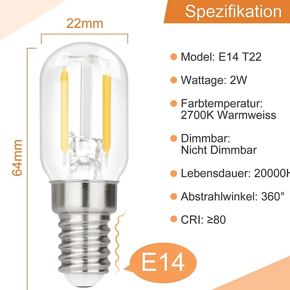 ZMH Ampoules LED E14 Vintage T22 Ampoules LED Pour Couloir