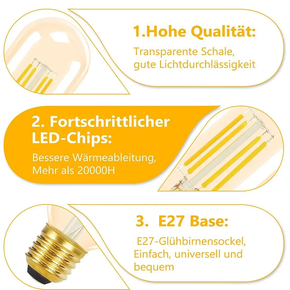 ZMH Ampoules LED Vintage Ampoules 4w Lampe à Économie D'énergie