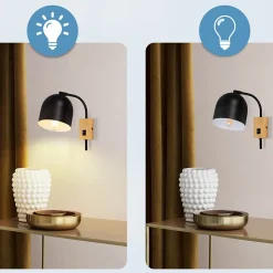 ZMH Applique 1 flamme IP20 murale intérieure avec interrupteur murale vintage métal